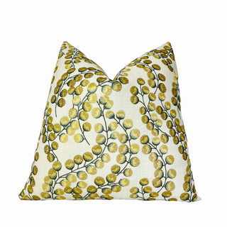 Gold Leaves Embroidered Throw Pillow