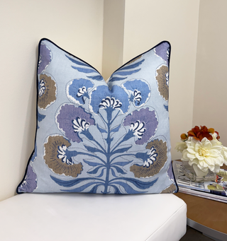 Thibaut Tybee Tree Blue Lavender Throw Pillow Cover