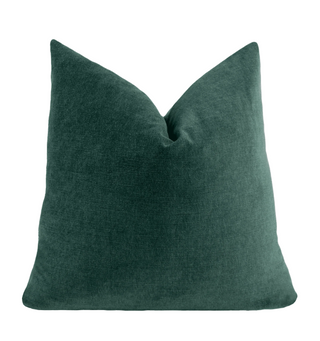 Forrest Green Velvet Throw Pillow