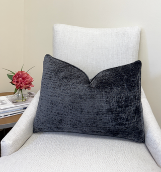 Gray Chenille Throw Pillow