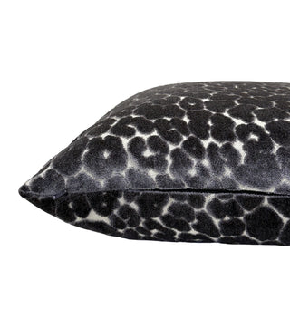Graphite Leopard Velvet Throw Pillow