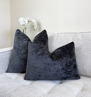 Gray Chenille Throw Pillow