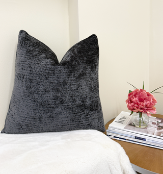 Gray Chenille Throw Pillow