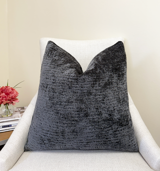 Gray Chenille Throw Pillow