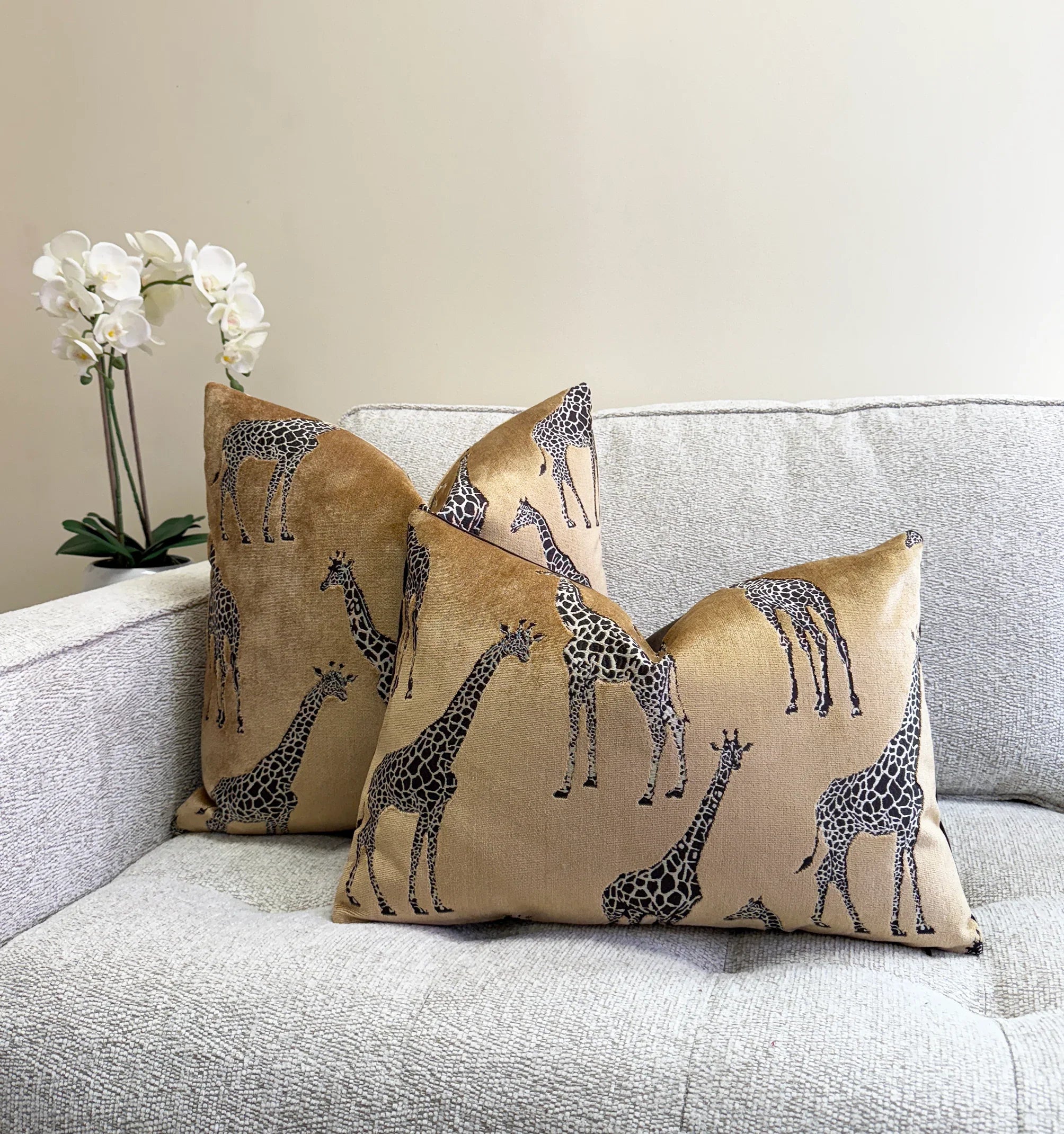 Golden Safari Velvet Throw Pillow – Smithy Home Couture