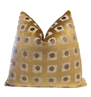 Gold Domino Velvet Throw Pillow