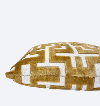 Myriad Gold Graphic Velvet Throw Pillow