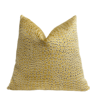 Gold and Cream Pebbles Velvet Throw Pillow Smithy Home Couture