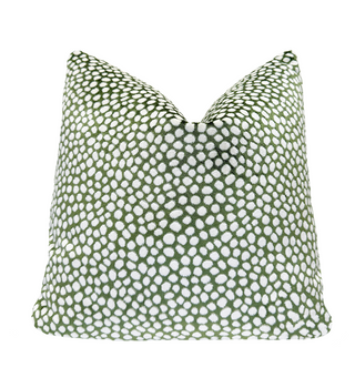 Green Pebble Velvet Throw Pillow