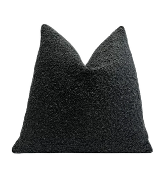 Graphite Gray Boucle Throw Pillow