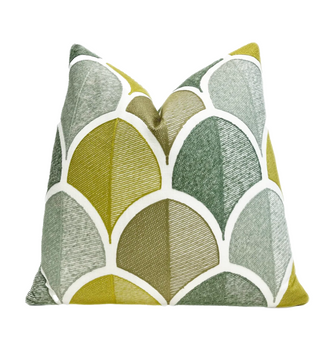 Green Multi Crest Throw Pillow