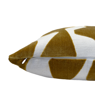 Gold Graphic Velvet Throw Pillow