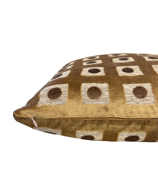 Gold Domino Velvet Throw Pillow