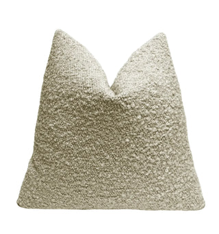 Sand Beige Boucle Throw Pillow