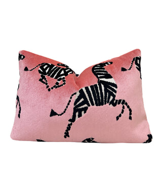Watermelon Zebra Velvet Throw Pillow