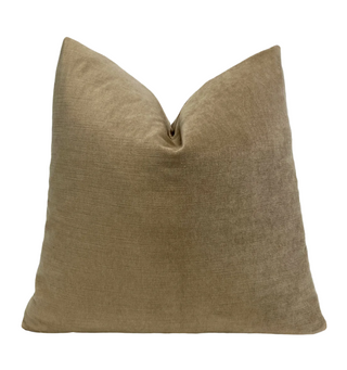 Latte Beige Velvet Throw Pillow