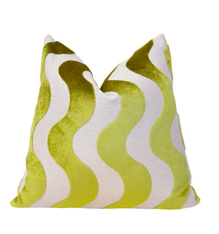 Chartreuse Flow Velvet Throw Pillow