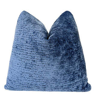 Azure Blue Chenille Throw Pillow