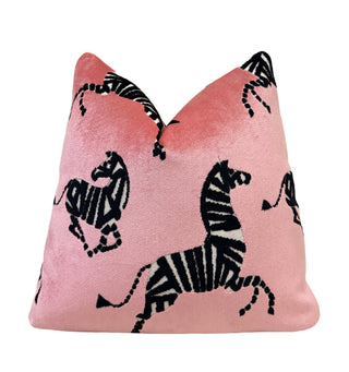 Watermelon Zebra Velvet Throw Pillow