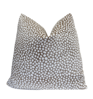 Tan and Cream Pebble Velvet Throw Pillow
