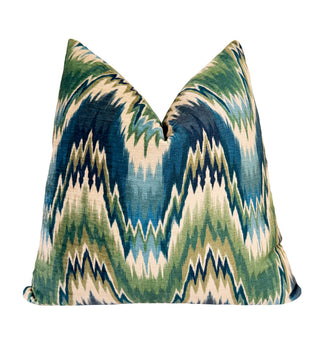Tidal Ikat Velvet Throw Pillow