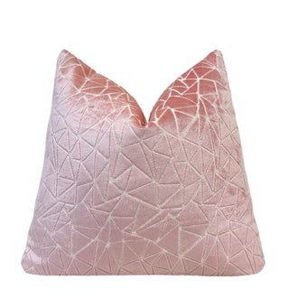 Soft Pink Peak Velvet Throw Pillow