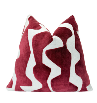 Sangria Graphic Velvet Throw Pillow