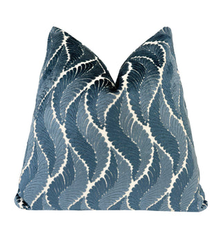 Slate Botanical Velvet Throw Pillow