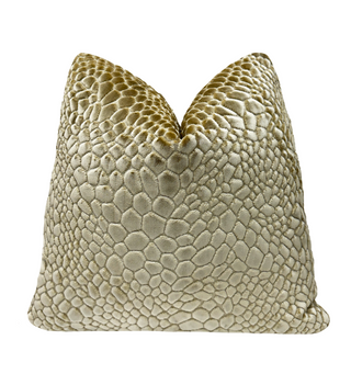 Caramel Croc Velvet Throw Pillow