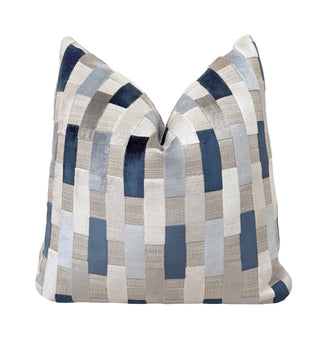 Marina Block Velvet Throw Pillow