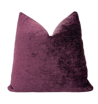 Dark Plum Solid Chenille Throw Pillow