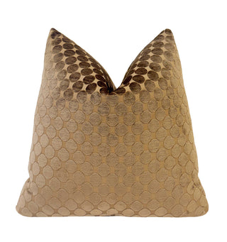 Toffee Dot Velvet Throw Pillow