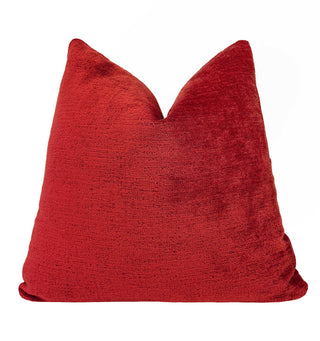Scarlet Red Solid Chenille Throw Pillow