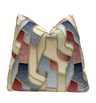 Stained Glass Embroidered Throw Pillow