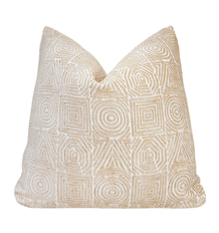 Wheat Aztec Chenille Throw Pillow