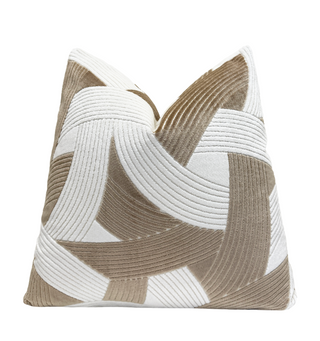 Latte Ridge Velvet Throw Pillow