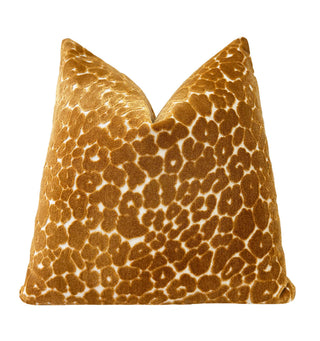 Topaz Leopard Velvet Throw Pillow