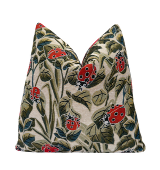 Ladybug Garden Throw Pillow