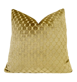 Ochre Dot Velvet Throw Pillow