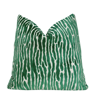 Emerald Green Velvet Throw Pillow