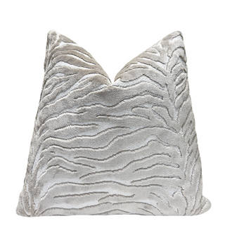 Pearl Zebra Velvet Throw Pillow