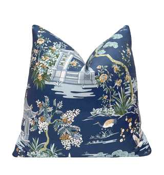 Electric Blue Pagoda Throw Pillow