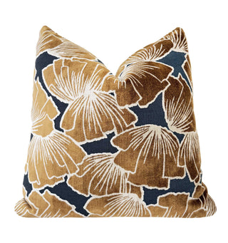 Cinnamon Petals Velvet Throw Pillow