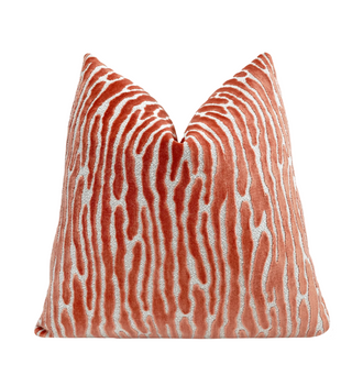 Melon Velvet Throw Pillow