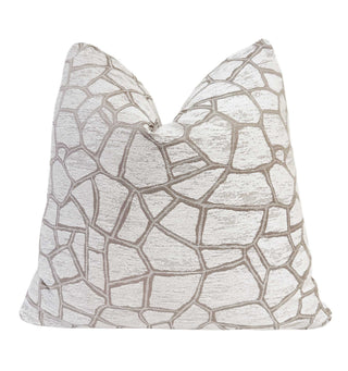 Taupe Giraffe Velvet Throw Pillow