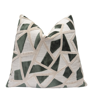 Forest Fractal Velvet Throw Pillow