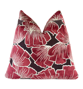 Cherry Petals Velvet Throw Pillow