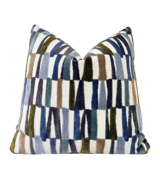 Harbor Stripe Velvet Throw Pillow