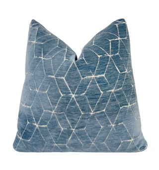 Blue Opal Velvet Throw Pillow