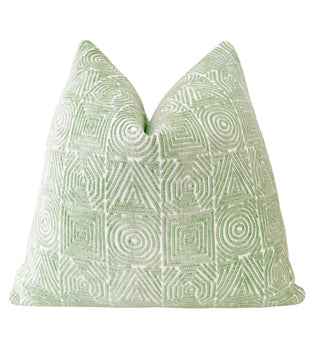 Mint Green Aztec Chenille Throw Pillow